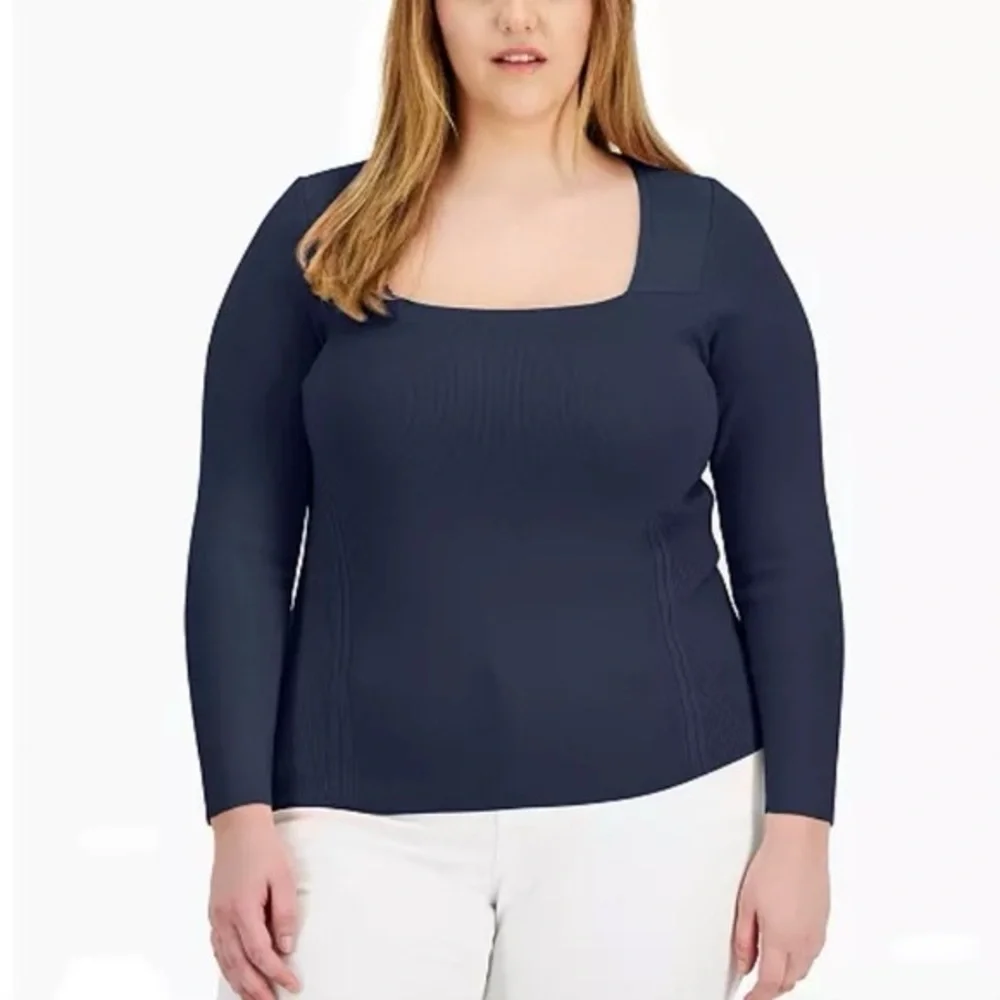 NWT INC International Concepts Square-Neck Sweater